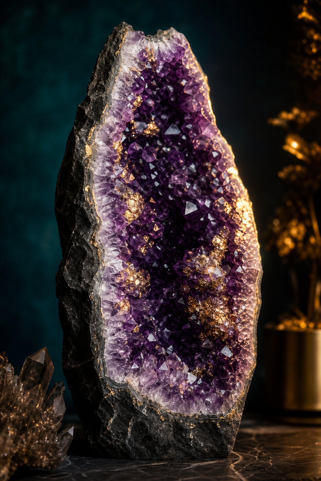 Raw Crystals & Geodes — Statement geodes & raw clusters with natural presence.