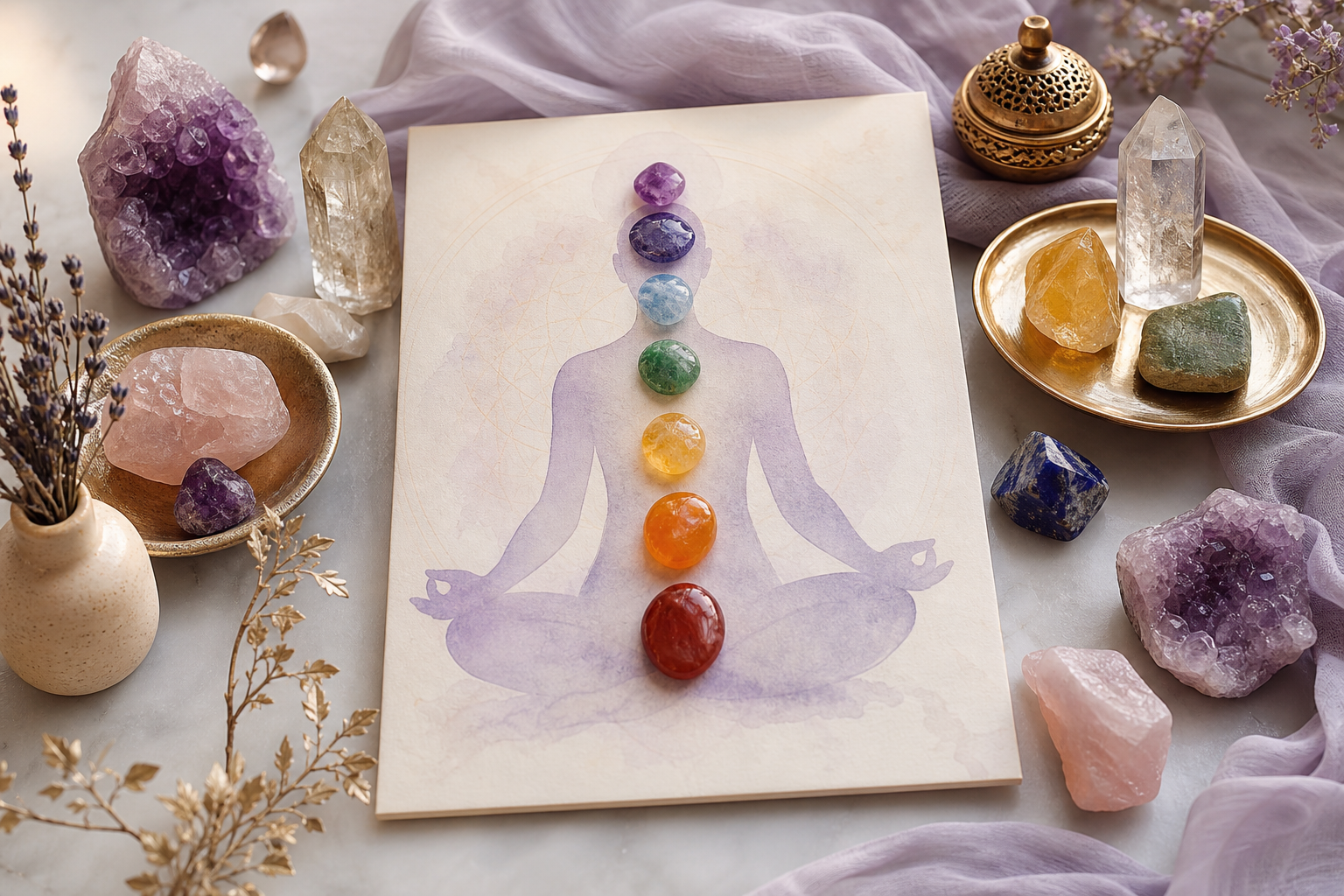 The 7 Chakras and Their Crystals (Beginner's Chart)
